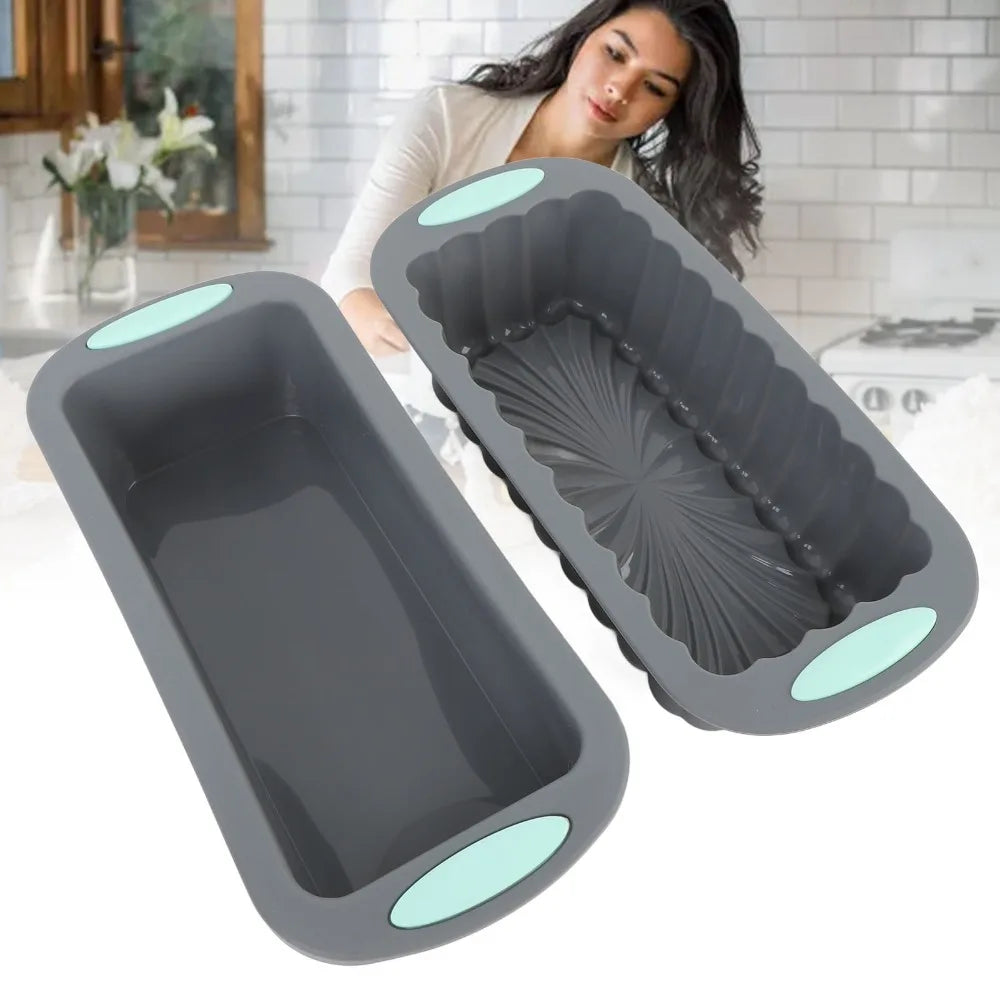 2PCS Silicone Loaf Pan Set – Non-Stick Rectangular Baking Mold