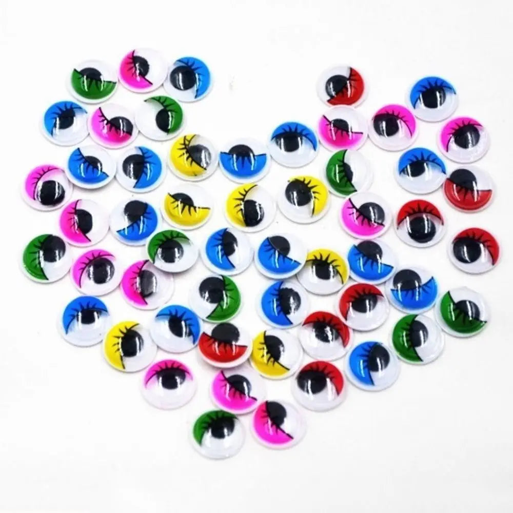 3D Wiggling Doll Eyes with Eyelashes | 50/100pcs DIY Craft Doll Craft Eyes Nixie