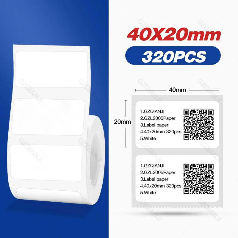Niimbot Thermal Label Roll for B1 B21 B3S – Waterproof Stickers Thermal Label Roll Nixie White 40-20mm