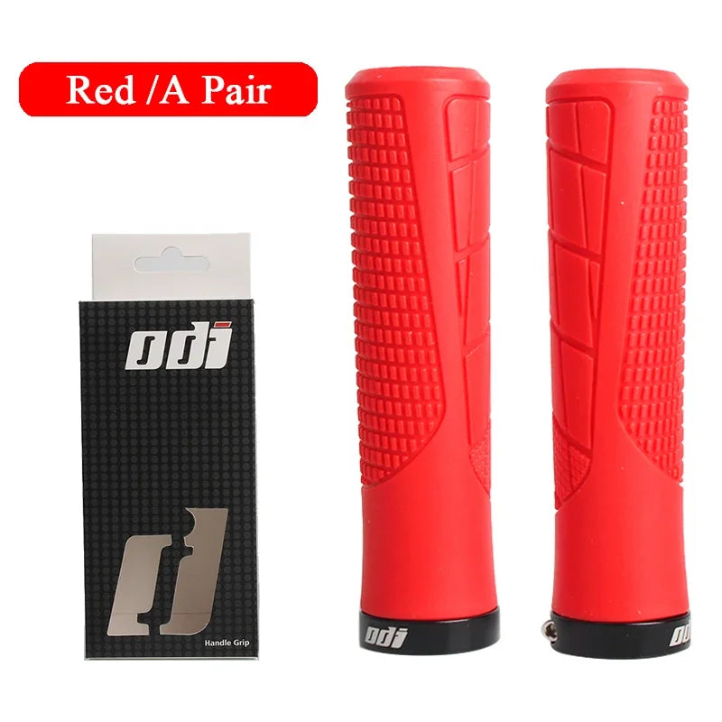 ODI Lock-On MTB BMX Bike Handlebar Grips – Non-Slip Rubber Bike Handlebar Grips Nixie RED GRIP