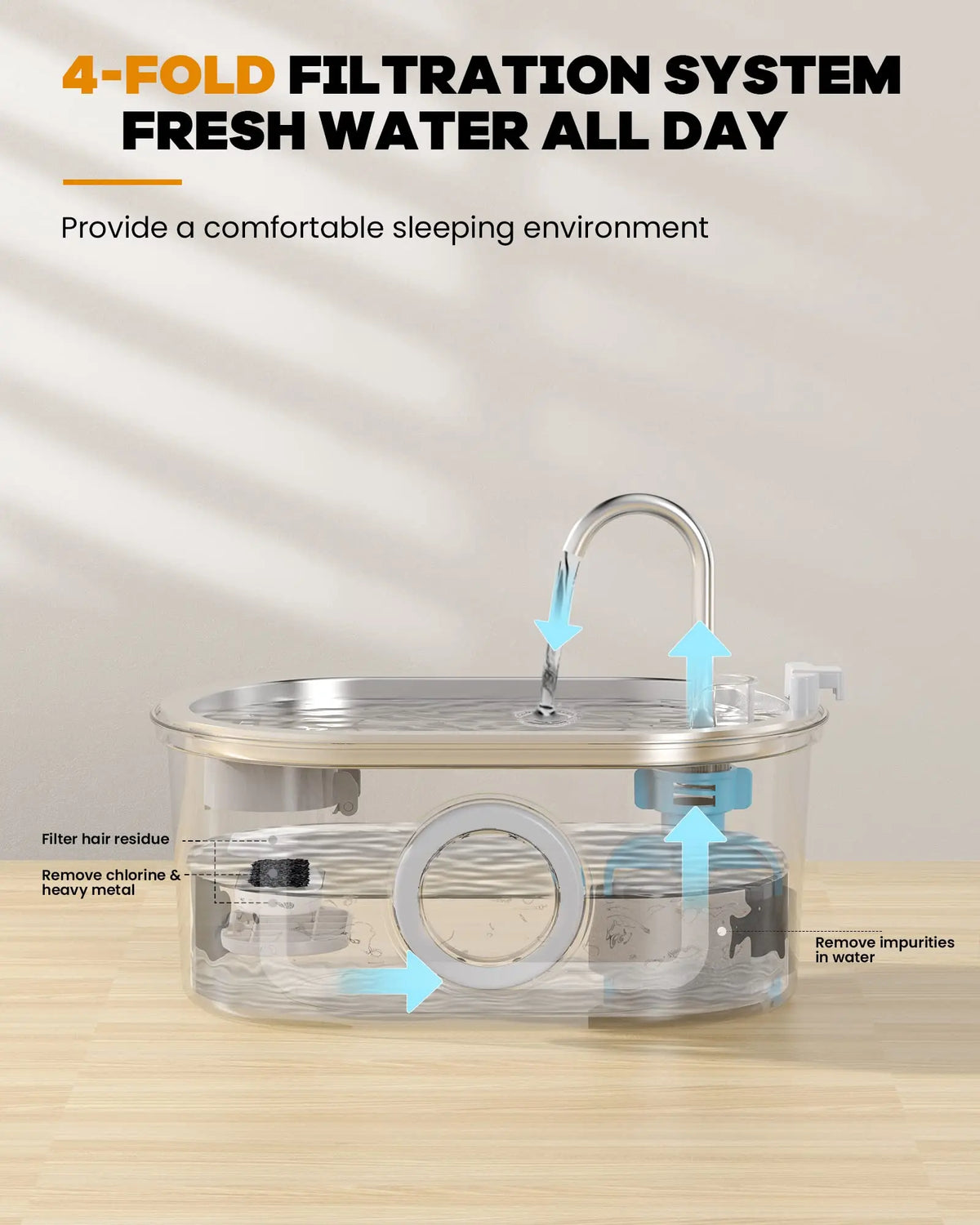 NautyPaws 3.2L Stainless Steel Cat & Dog Water Fountain Pet Water Fountain Nixie