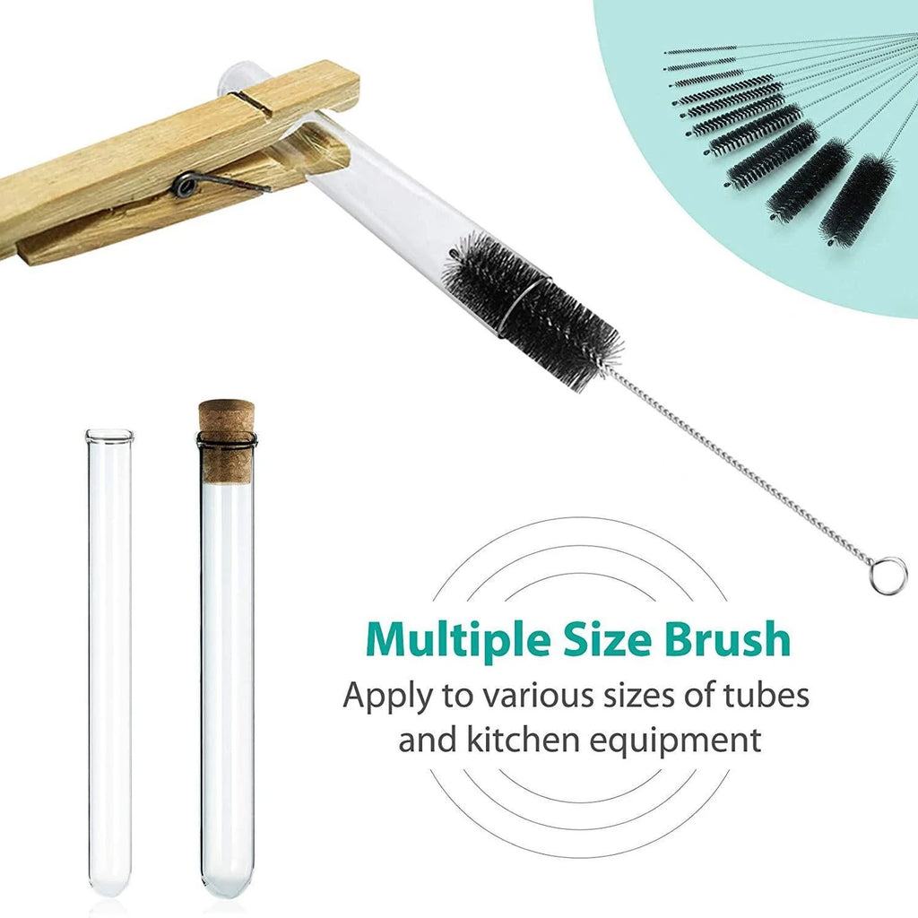 10-Piece Bottle Brush Set – Stainless Steel Tube Cleaners