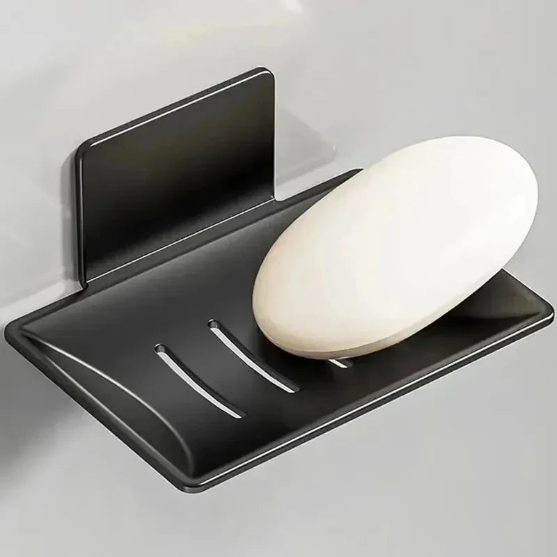 Wall Mounted Carbon Steel Soap Tray with Drainage – Black Soap Dish Holder Nixie