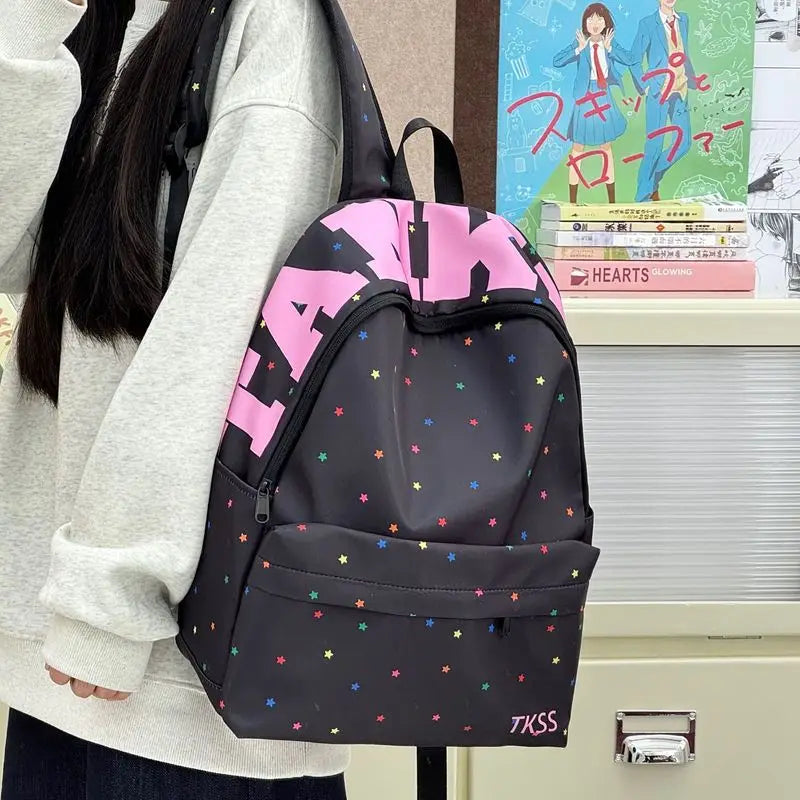 Korean Minimalist Large-Capacity Nylon Backpack for Students