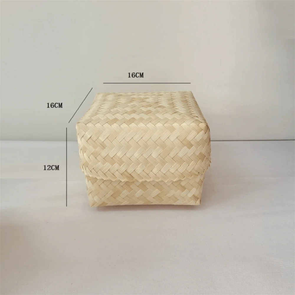 Handmade Bamboo Woven Tea Canister – Airtight Storage Box Bamboo Storage Canister Nixie L as show