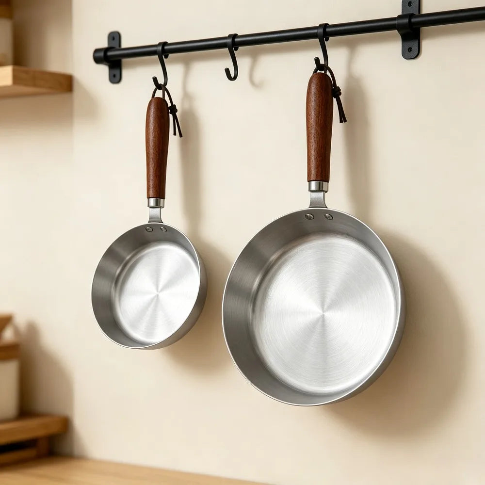 Stainless Steel Nonstick Frying Pan Wood Handle Skillet Nonstick Frying Pan Nixie