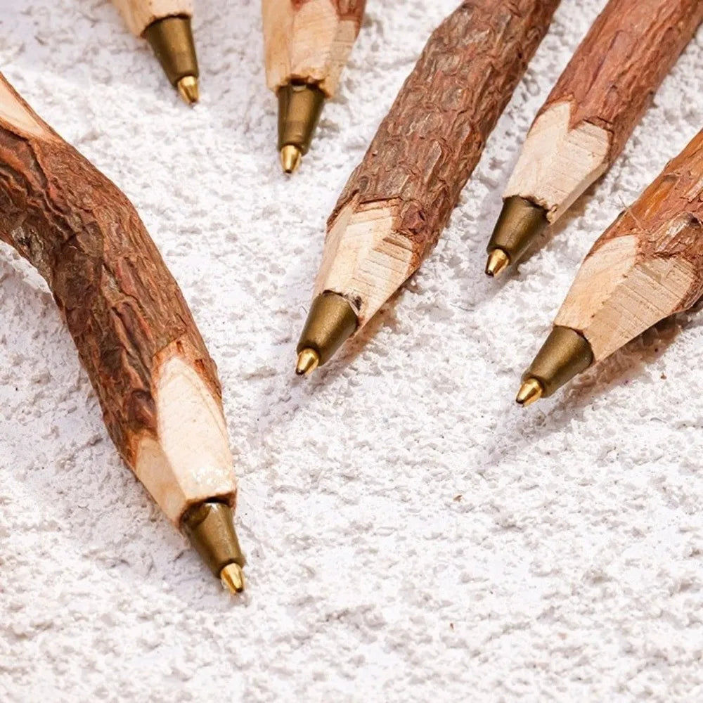 Handmade Natural Crystal Ballpoint Pen – Wooden Wand Writing Pen Crystal Wand Pen Nixie