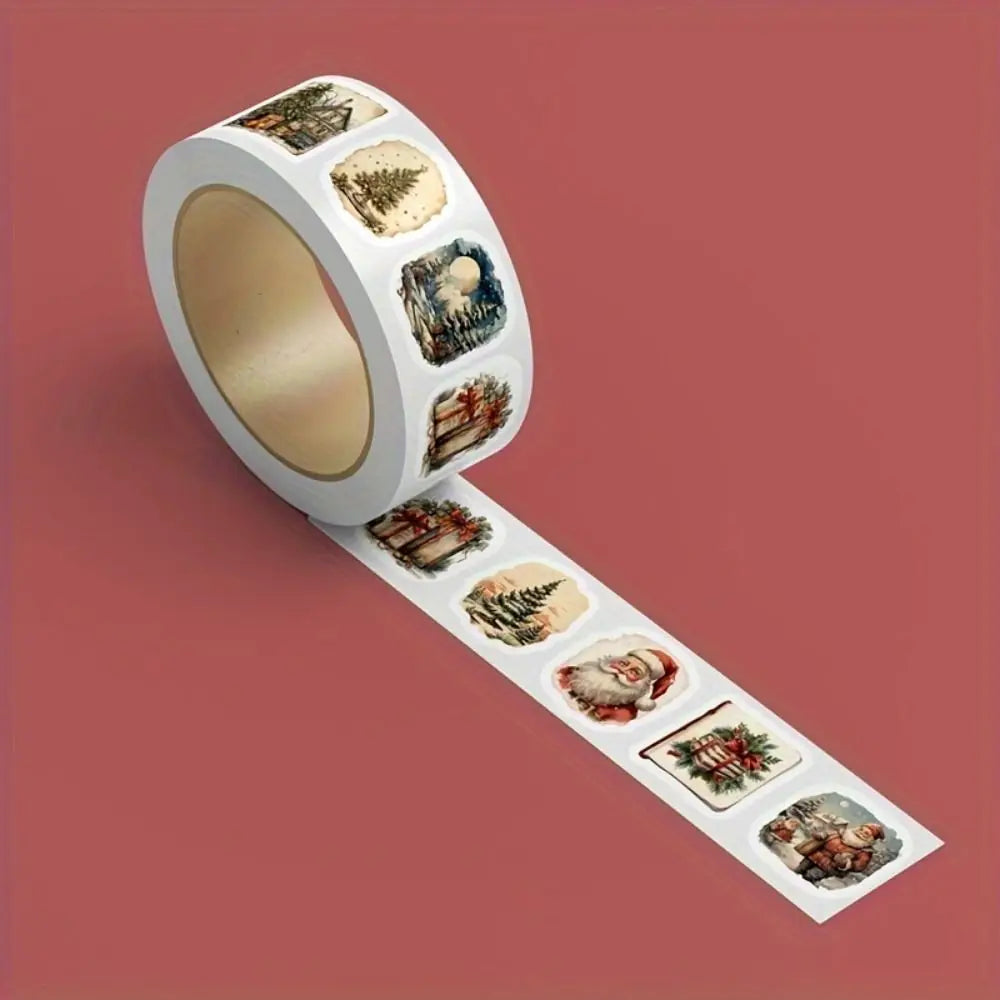 250Pcs Christmas Stickers Roll – Self-Adhesive Holiday Labels Christmas Stickers Nixie