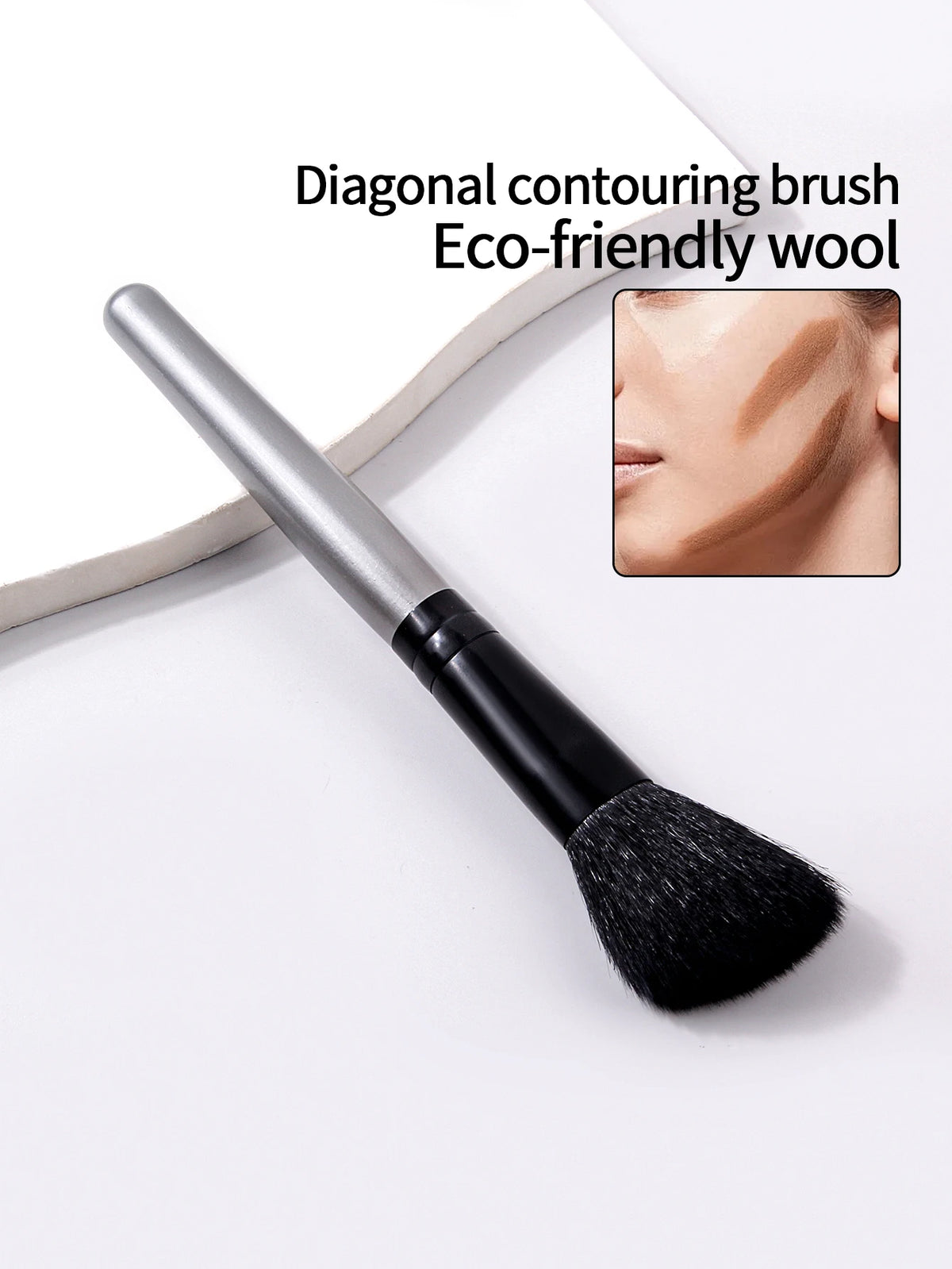 Goat Hair Bevel Contour Blush & Highlight Brush | Nixie Makeup Brush Nixie