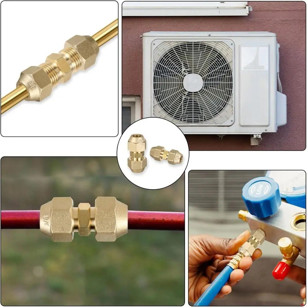 Copper Flare Fitting Extension Joint 1/4" 3/8" 1/2" with Flare Nuts Pipe Flare Fitting Nixie