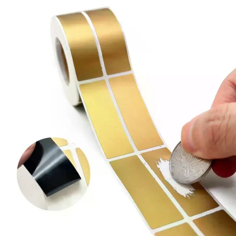 Scratch Off Sticker Labels Gold Silver Gray | 300–1000 Pcs