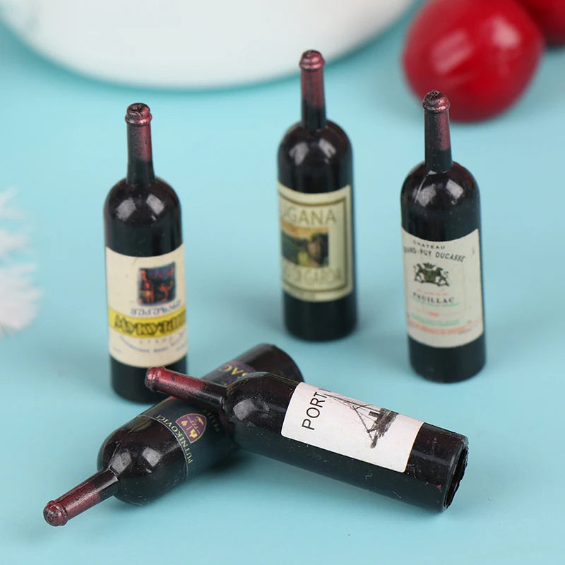 10Pcs 1:12 Dollhouse Miniature Wine Bottle Set | Resin Decor Dollhouse Miniature Set Nixie