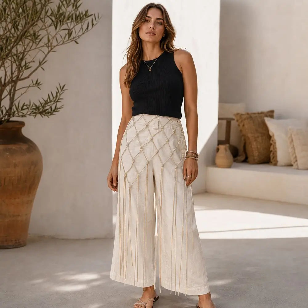 Bohemian Fringe Waist Belt – Handwoven Cotton Tassel Sash Fringe Waist Belt Nixie