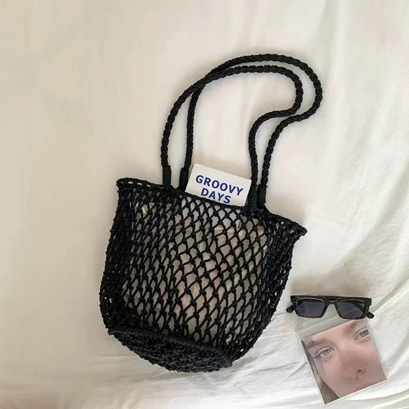 Nixie Large-Capacity Hollow-Out Woven Shoulder Bag for Women Woven Shoulder Bag Nixie