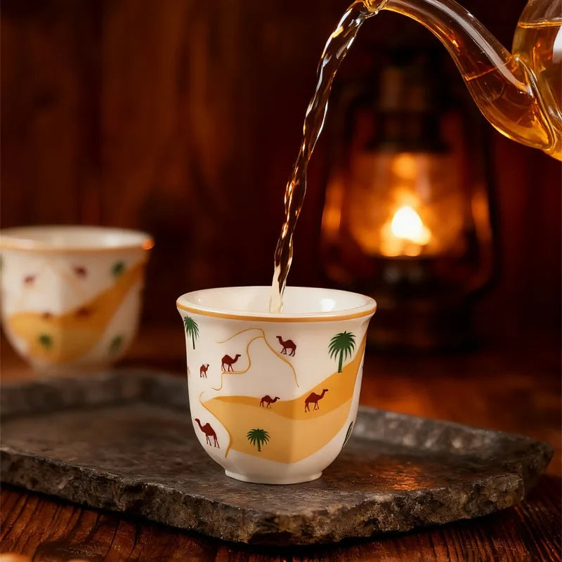 Middle Eastern Ceramic Espresso Cup – Desert Camel Retro Design Ceramic Espresso Cup Nixie