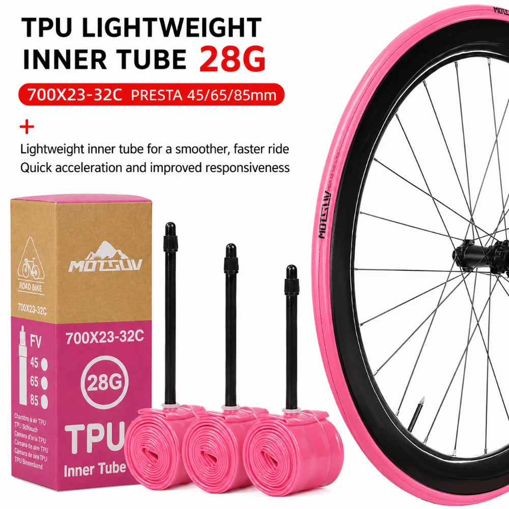 700x23-32C Lightweight 28g TPU Road Bike Inner Tube Presta Bike Inner Tube Nixie