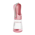 Portable Dog & Cat Water Bottle with Food Compartment Pet Travel Bottle Nixie Pink 330ML Water