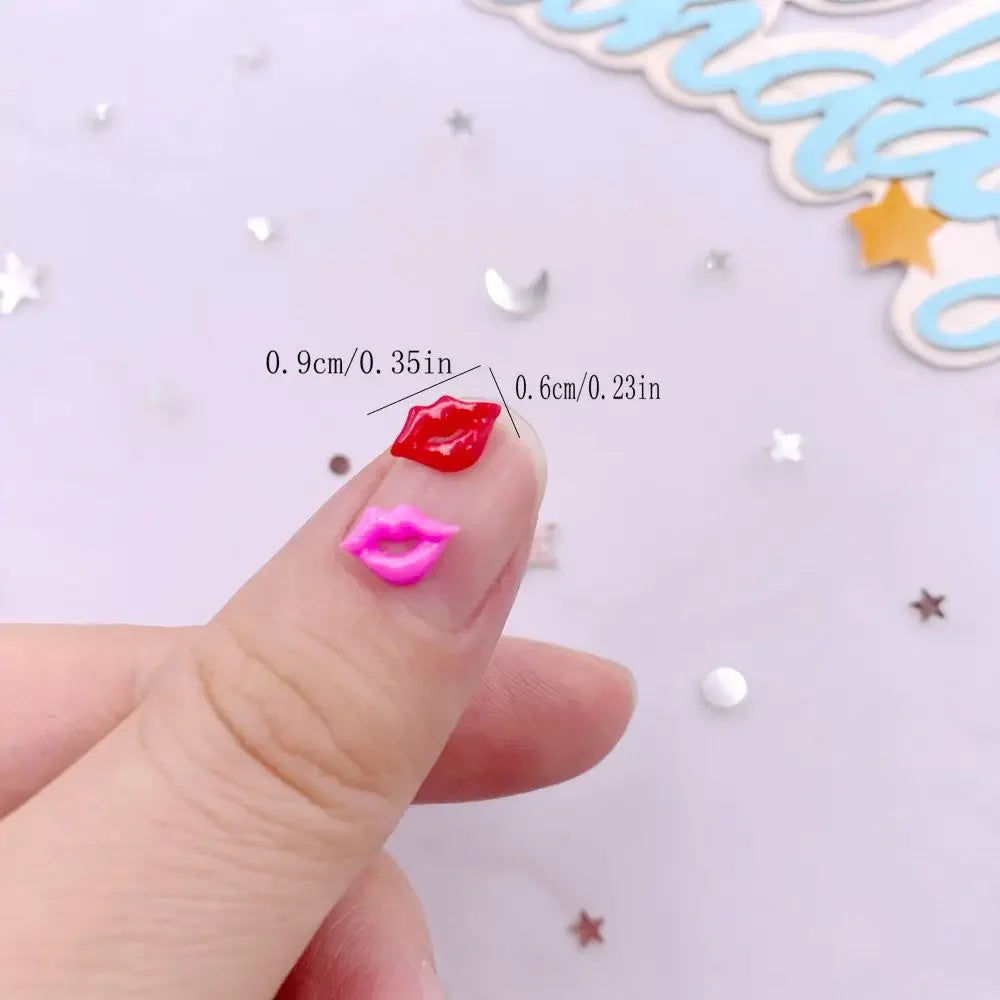 100pcs Resin Lip Flatback Rhinestones – Nail Art & DIY Crafts Nail Art Rhinestones Nixie