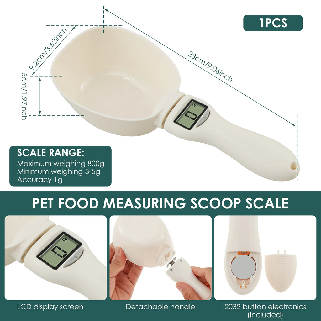 Nixie Digital Pet Food Scale Measuring Spoon – LCD 800g