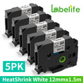 Labelife 5-Pack TZe 12mm Label Tape – Brother P-Touch Compatible
