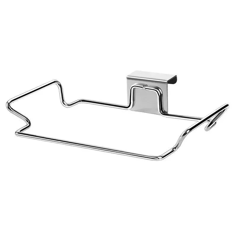 Stainless Steel Trash Bag Holder Cabinet Door Mount Organizer Cabinet Bag Holder Nixie 1 Piece