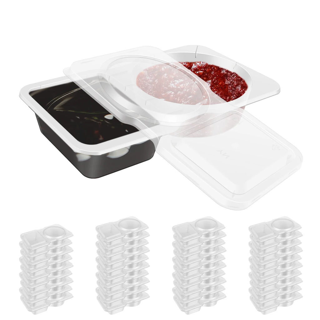 40Pcs Double Compartment Condiment Containers Leak-Proof Condiment Containers Nixie