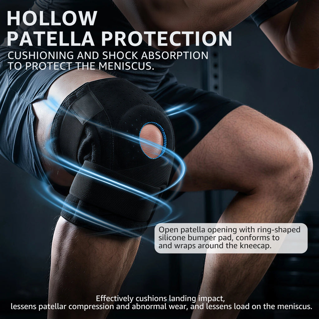 Knee Brace Open Patella Sleeve with Cross Bands & Springs Knee Support Brace Nixie