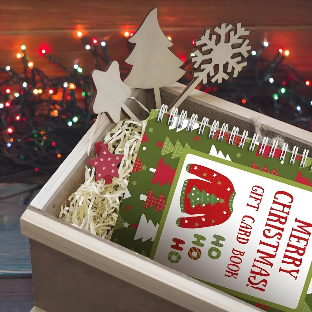 Spiral-Bound Christmas Gift Card Book – DIY Multicolor Paper Holiday Card Book Nixie