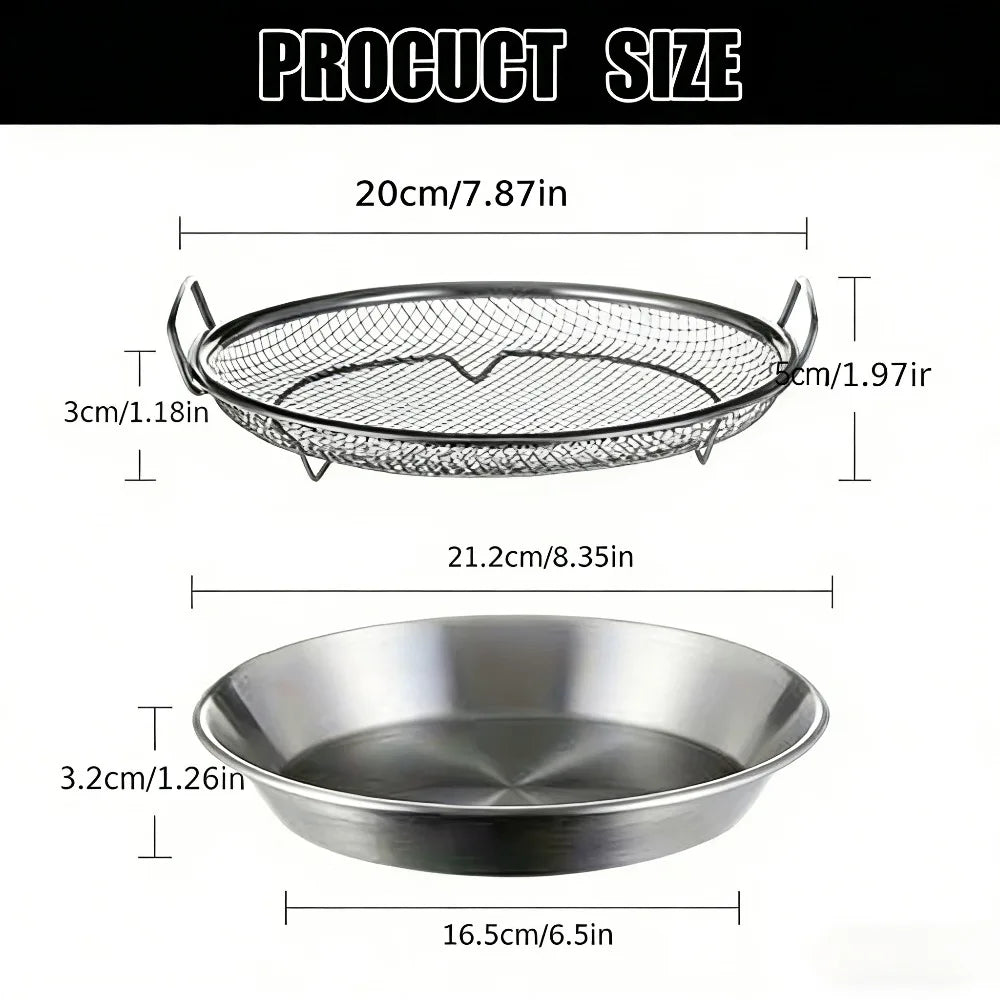 20cm Stainless Steel Oil Filter Strainer Basket with Handle Kitchen Strainer Basket Nixie 2PCS