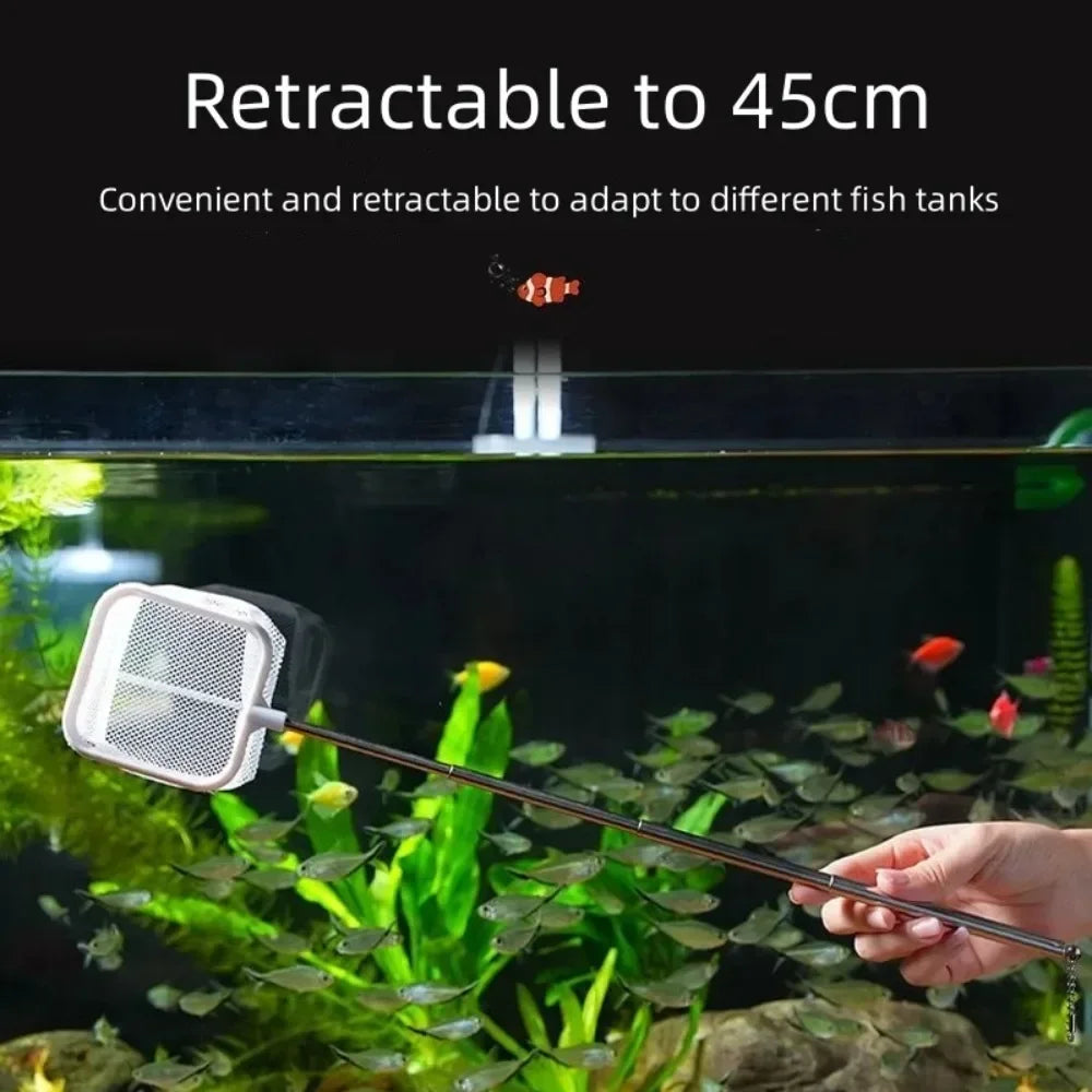 Aquarium Square Fishing Net Extendable Handle | Fish & Shrimp Aquarium Fishing Net Nixie