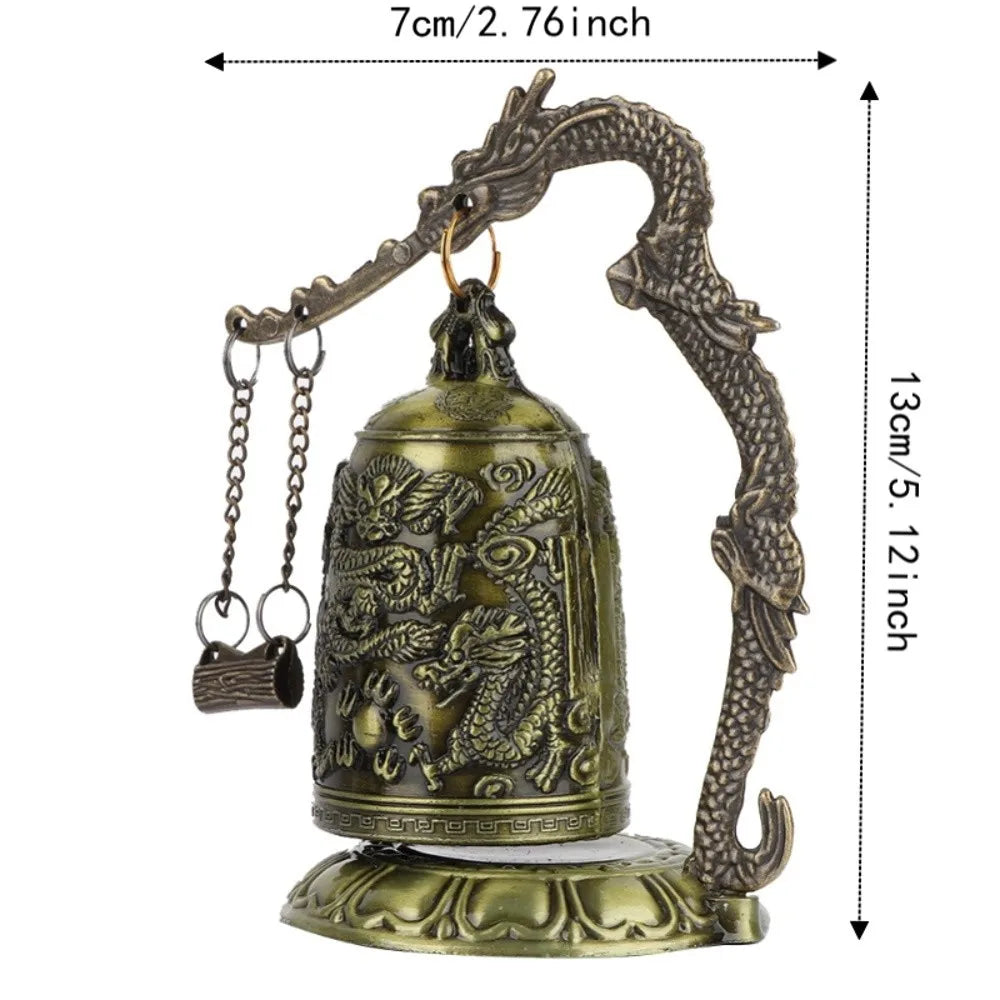 Bronze Dragon Bell Alloy Buddhist Bell Statue Home Decor Decorative Bell Statue Nixie