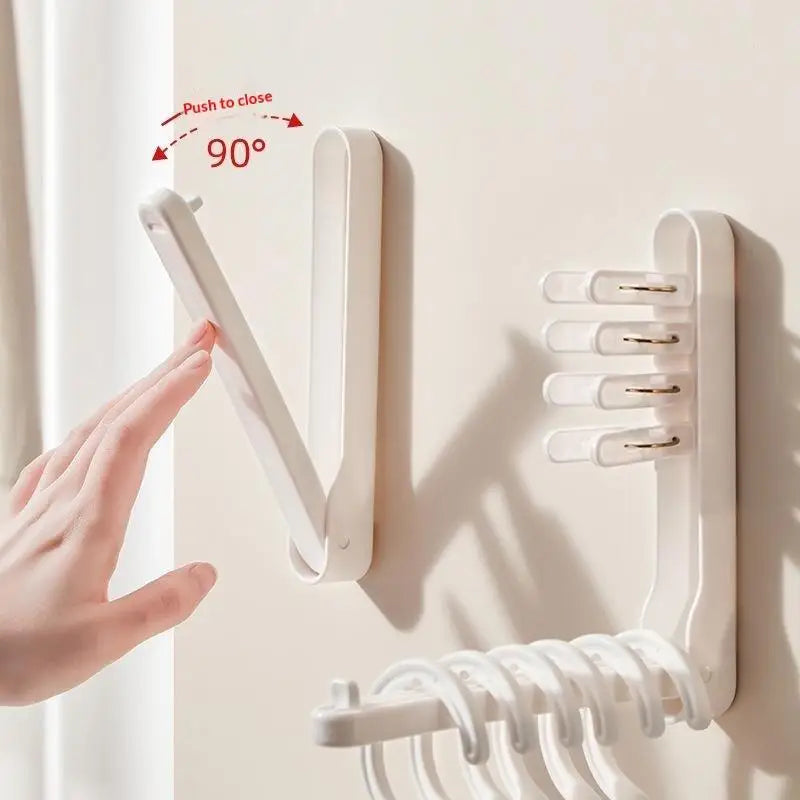 Foldable Wall-Mounted Clothes Hanger Organizer with Clips Hanger Storage Organizer Nixie