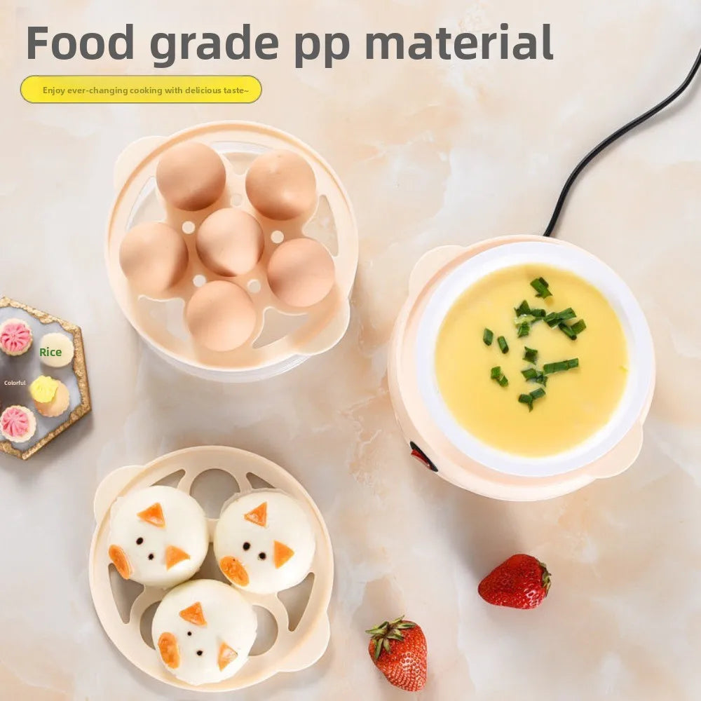 Portable Auto-Off Egg Boiler & Poacher with Measuring Cup Egg Boiler Cooker Nixie