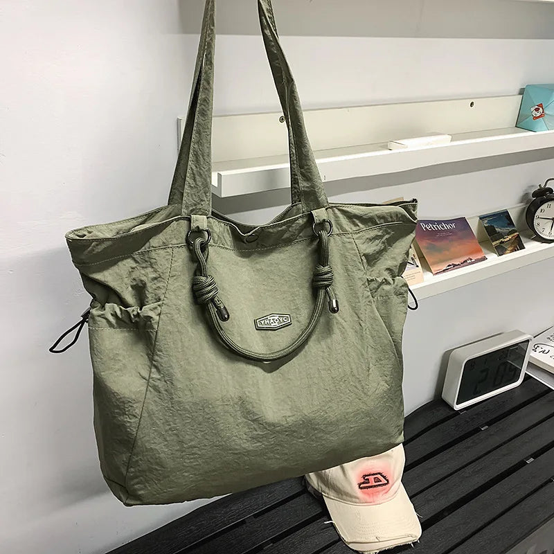 Nixie Large Nylon Tote Bag – Shoulder, Travel & Commute Bag Nylon Tote Bag Nixie BB-374-Green