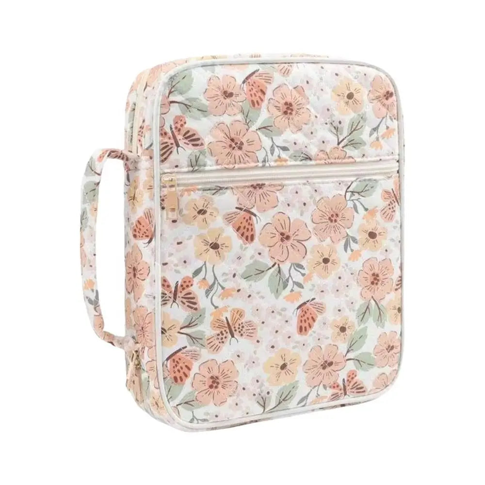 Quilted Cotton Book Storage Bag – Large, Dustproof & Zippered