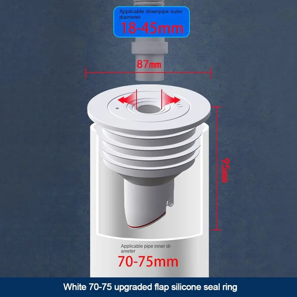 Floor Drain Seal Plug – Odor & Pest Blocking Pipe Ring Drain Seal Plug Nixie white-70-75mm