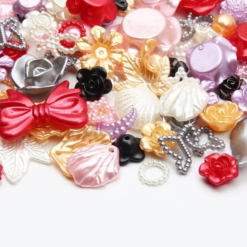 Mixed Acrylic Beads 20g – Hearts Leaves Flowers DIY Jewelry DIY Jewelry Beads Nixie