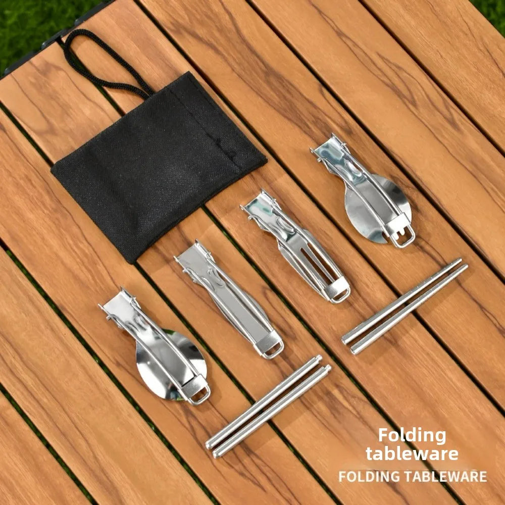 12-Piece Camping Cook Set – 304 Stainless Steel Pots & Pans Camping Cookware Set Nixie