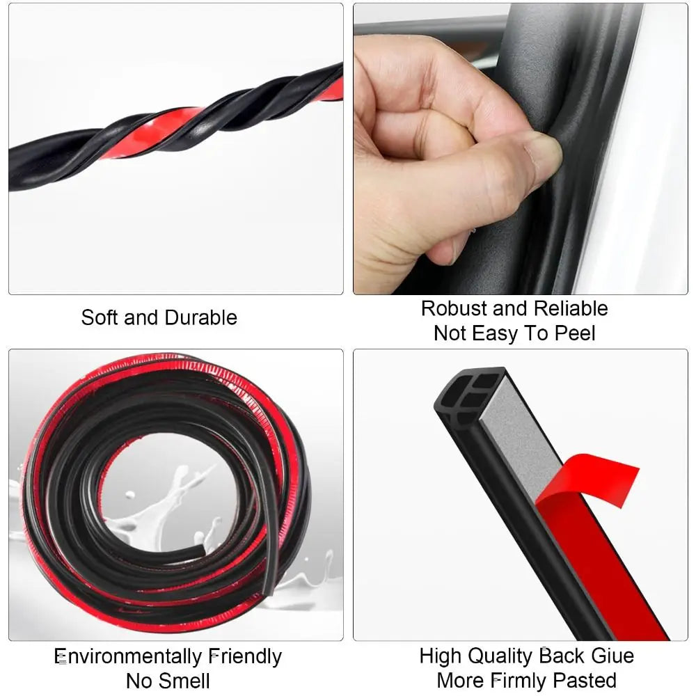 Car Door Seal Strip 5M/10M Rubber Soundproof Weather Strip Car Weather Strip Nixie