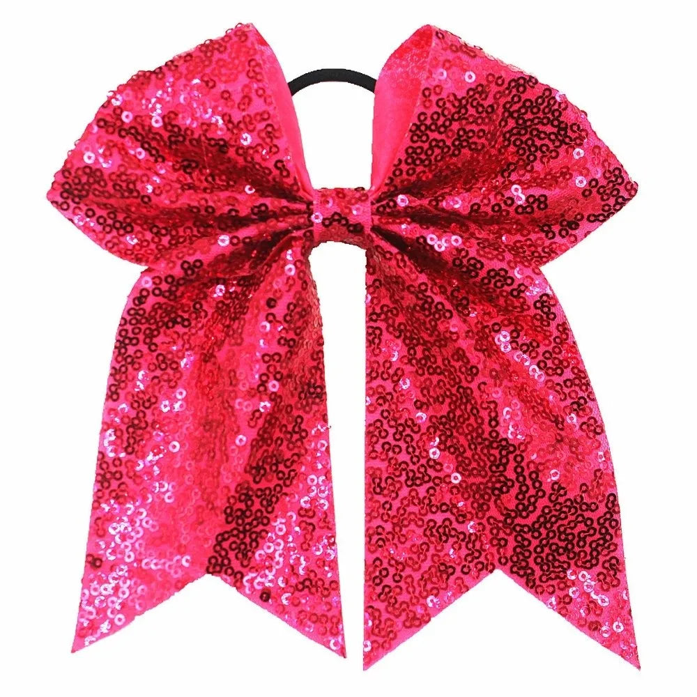 Sparkly Glitter Sequin Dovetail Bows Elastic Hair Ties for Girls