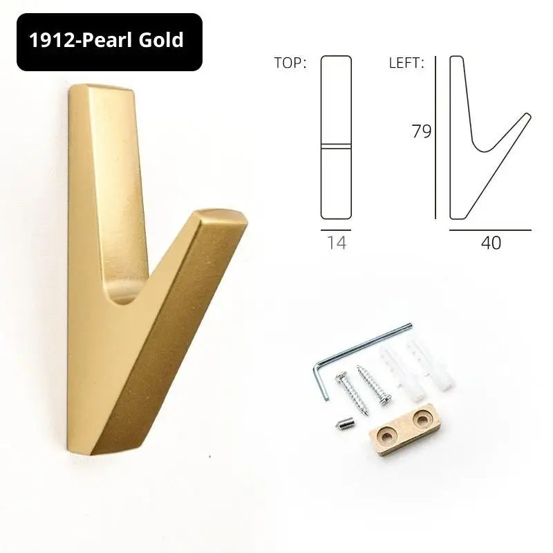 Gold Aluminum Wall Hooks – Coat, Bag & Towel Hanger Wall Hook Nixie A8