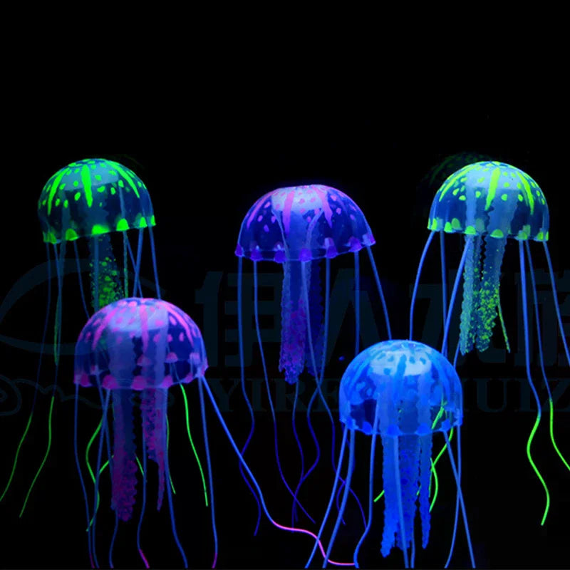 Glowing Jellyfish Aquarium Ornament | Silicone Fish Tank Decor Aquarium Ornament Nixie
