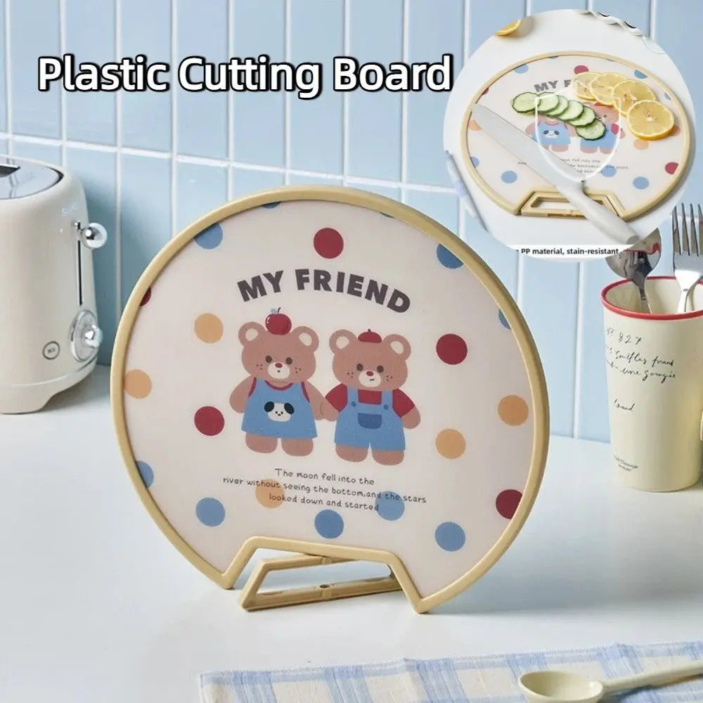 Food Grade Plastic Cutting Board Double Sided Non-Slip with Stand