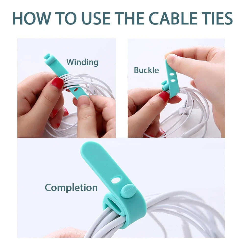 Reusable Silicone Cable Ties Cord Organizer – 4/12/20 Pack Silicone Cable Ties Nixie