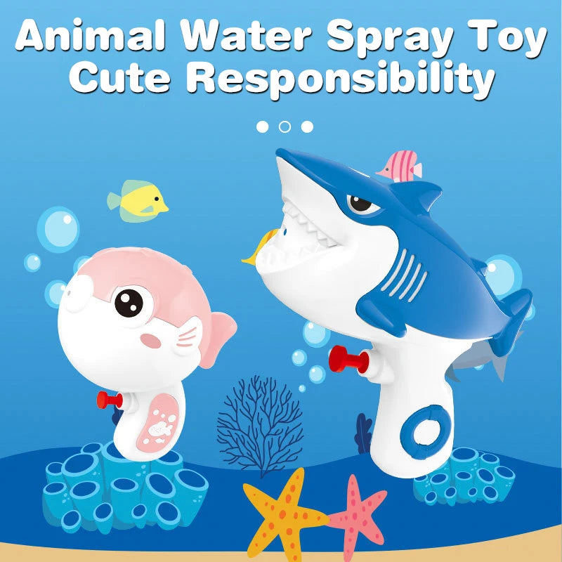 Kids Cartoon Squirt Water Toy – Puffer Fish & Shark Beach Fun Kids Water Squirt Toy Nixie