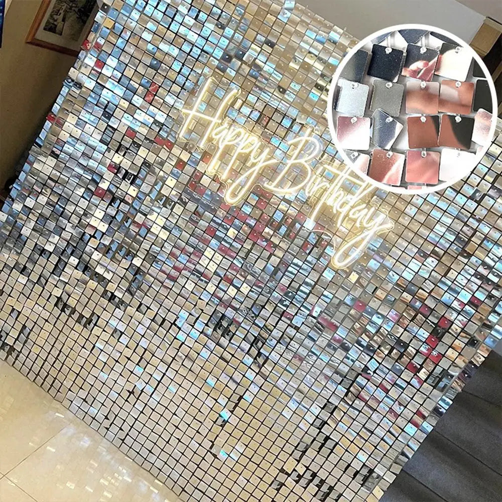 Glitter Sequin Backdrop Panel 30x30cm | Party & Wedding Decor
