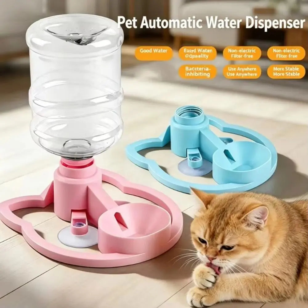 2-in-1 Anti-Spill Cat Water Dispenser – Suction Cup Base Pet Water Dispenser Nixie