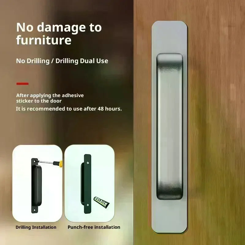 Drill-Free Aluminum Adhesive Door Handle for Sliding Doors & Drawers Adhesive Door Handle Nixie