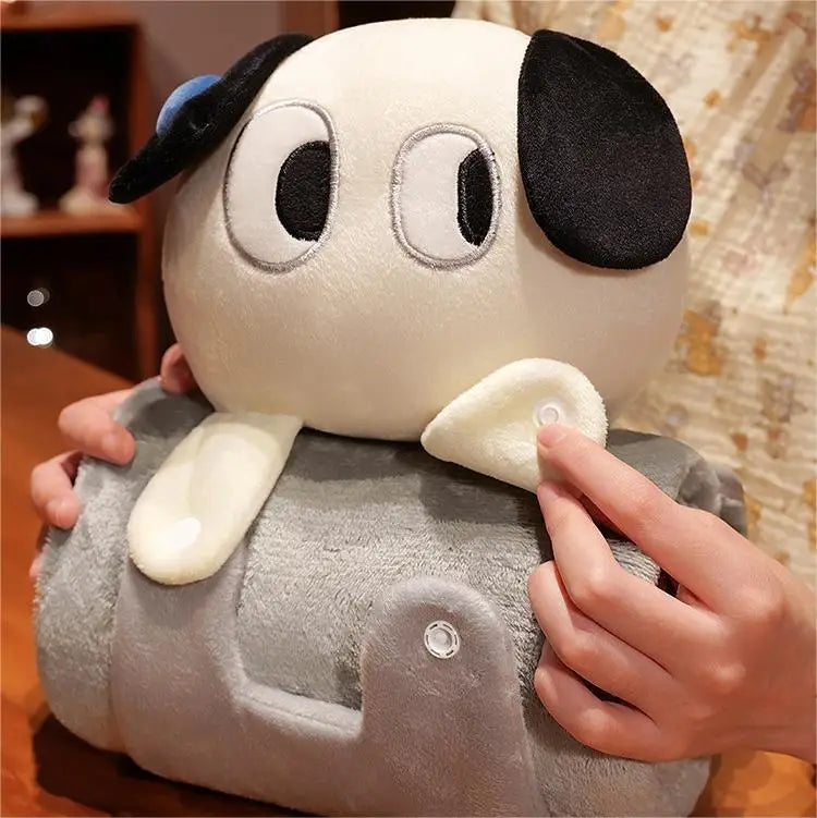 Cartoon 2-in-1 Throw Pillow Blanket – Soft Plush Foldable Nap Pillow Blanket Nixie