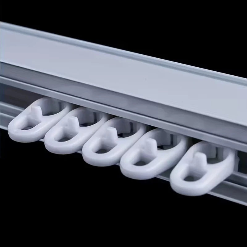 50pcs Curtain Rail Sliding Wheel Hooks – Universal Straight & Curved Curtain Rail Hooks Nixie
